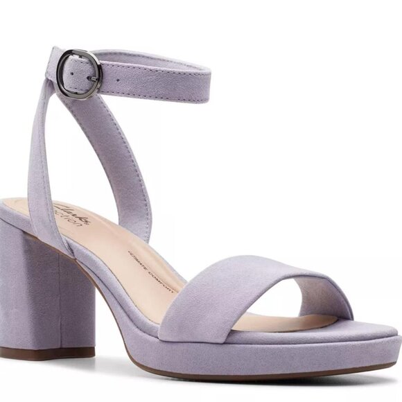 Clarks AmbyrLyn Heels in Bay Blue Grey - Picture 1 of 5